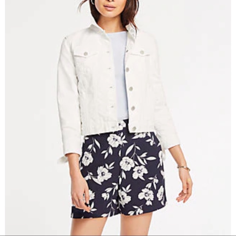 NEW Ann Taylor Navy Floral High Waisted Shorts